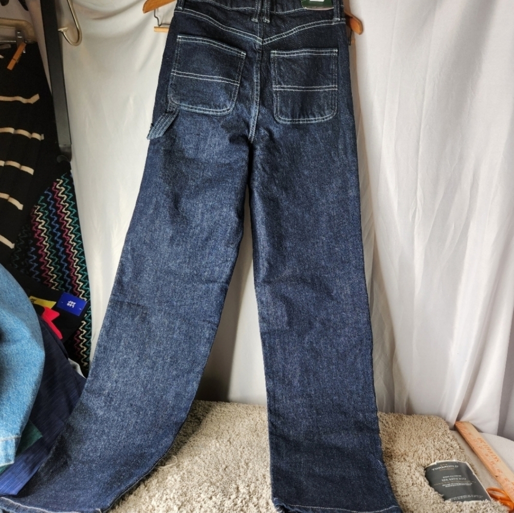 Women's High-Rise EasyRigid Straight Jeans - Wild Fable Blue Raw Wash Size 00/32 - Picture 4 of 13
